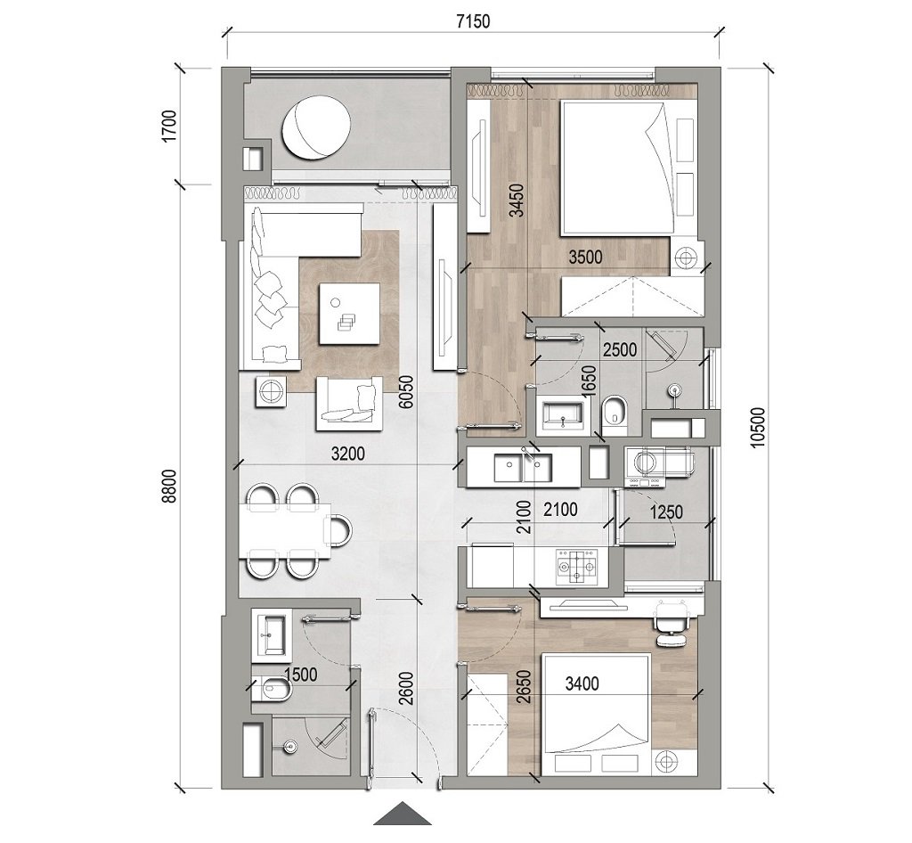 căn hộ 2 ngủ góc Hanoi Melody Residences