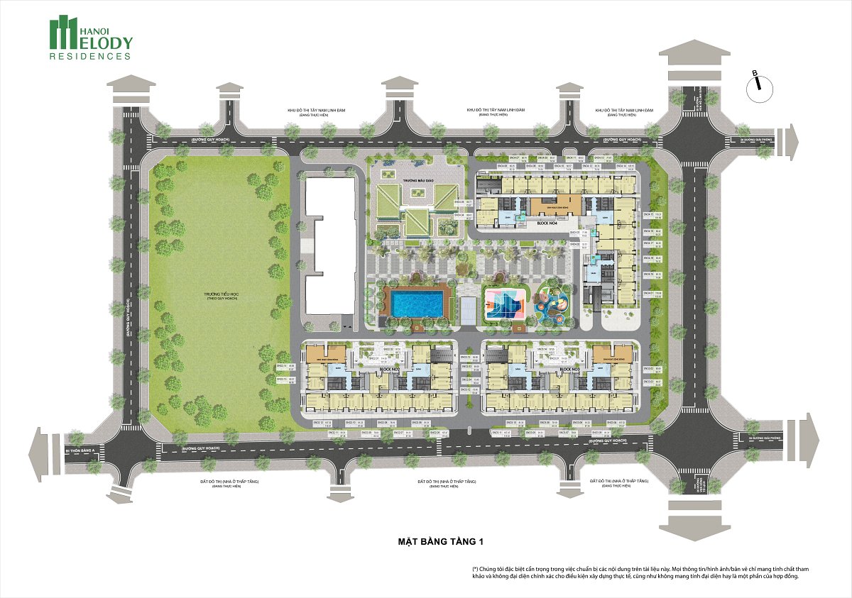 mặt bằng dự án hanoi melody residences